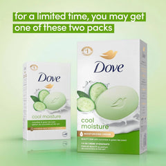 Dove Beauty Bar Soap Cool Moisture Cucumber & Green Tea Scent,for Refreshed Skin,Leaves Skin Refreshed 3.75 oz,(Pack of 16)