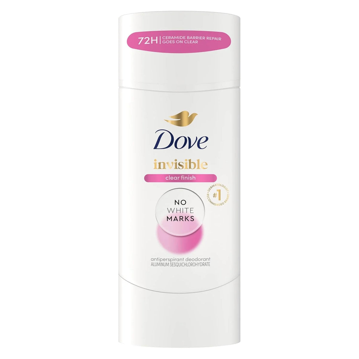 Dove Advanced Care Antiperspirant Deodorant for Women Clear Finish No White Marks 72 hour sweat and odor protection 2.6 oz