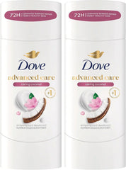 Dove Advanced Care Antiperspirant Caring Coconut, Deodorant Stick for Women, for 48 Hour Protection And Soft And Comfortable Underarms, 2.6 oz (Pack of 12)