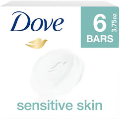 Dove Sensitive Skin Hypo-Allergenic Beauty Bar Soap, Unscented, 4 Ounces, 6-Pack