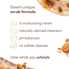Dove Scrub For Silky Smooth Skin Brown Sugar & Coconut Butter Body Scrub Exfoliates & Restores Skin's Natural Nutrients, 10.5 oz, 4 Count