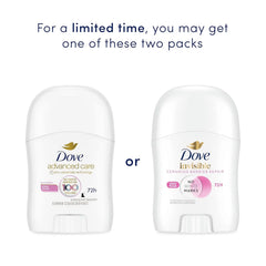 Dove Advanced Care Antiperspirant Deodorant Stick for Women Pack of 36 Clear Finish Trial and Travel Size 0.5 oz