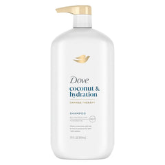 Dove Shampoo Coconut & Hydration Pack of 4 For Dry Hair Shampoo with Oil Blend of Coconut, Jojoba & Sweet Almond 31 oz