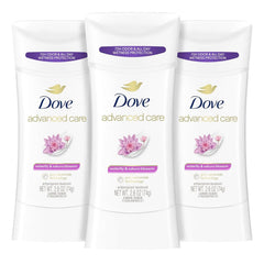 Dove Advanced Care Antiperspirant Deodorant Stick Waterlily & Sakura Blossom 3ct For underarm care with Pro Ceramide technology with 72-hour odor control and sweat protection for soft underarms