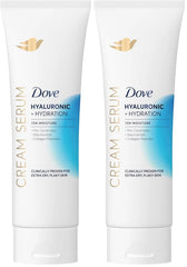 Dove Cream Serum Hyaluronic + Hydration for Extra Dry, Flaky Skin, with Pro-Ceramides, Niacinamide and Collagen Peptides Lotion, 8 oz,(Pack of 2)