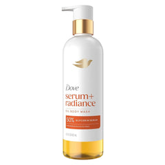 Dove Serum+ Shower Oil Body Wash Radiance, Jojoba & Monoi Flower, 15.3 fl oz I Hydrating shower oil body wash with glycerin serum for soft, radiant skin without greasy residue.