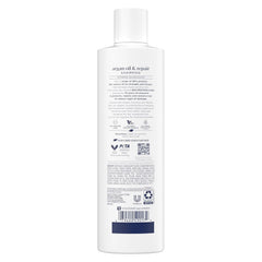 Dove Shampoo Argan Oil & Repair for Fine Hair with Bio-Protein Care Technology and Argan Oil Blend 12 Fl Oz,(Pack of 2)