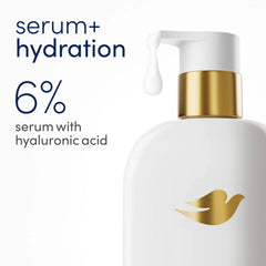 Dove Body Wash Hydration Boost Actively drenches dry skin 6% hydration serum with hyaluronic 30 fl oz
