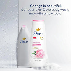 Dove Body Wash 4 Count Renewing Peony and Rose Oil for Renewed, Healthy-Looking Skin Gentle Skin Cleanser with 24hr Renewing MicroMoisture 20 oz