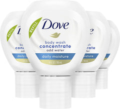 Dove Concentrate Refill 4 Count for Instantly Soft Skin and Lasting Nourishment Daily Moisture Refill for use Reusable Bottle 4 fl oz (makes 16 fl oz of Body Wash)