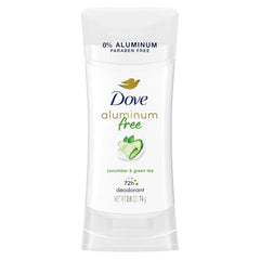 Dove Aluminum Free Deodorant for Women Cucumber and Green Tea 72 hour odor protection 2.6 oz