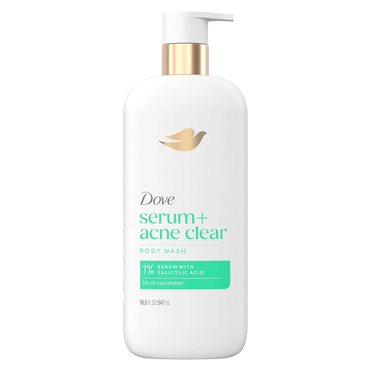 Dove Serum Body Wash Acne Clear with Salicylic Acid, 18.5 oz I Acne body wash with 1% salicylic acid to help clear and prevent acne breakouts
