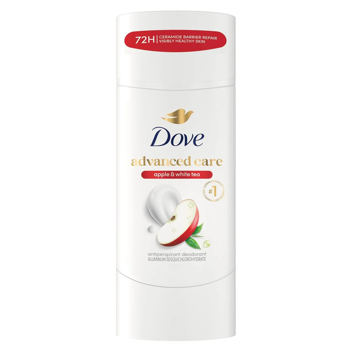 Dove Advanced Care Antiperspirant Deodorant Stick Apple & White Tea to Help Repair Skin Barrier After Shaving, with 72-hour Sweat & Odor Protection, 2.6 oz